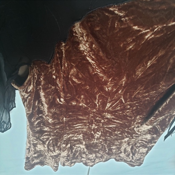 BCBG Max Azria Golden Crushed Velvet Top - Picture 7 of 9
